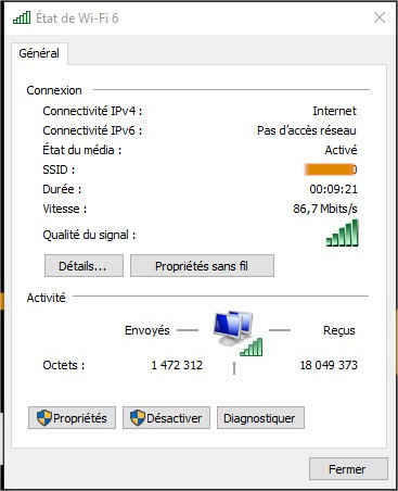 Voir mot de passe WiFi Windows 10 